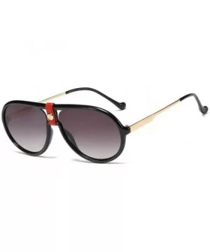 Fashion Personality double beam metal leg sunglasses Brand Designer Vintage Mens Goggle - Red - C918W6E36NH $10.19 Goggle