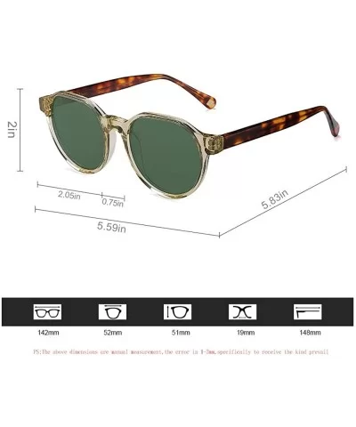 Vintage Round Acetate Polarized Sunglasses Hard Frame Designer Eyewear For Women Men - C8192HW4DD3 $16.88 Round