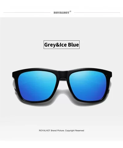 Men Women Polarized Sunglasses Aluminum Magnesium Alloy Driving Sun Glasses Shades Male 90083 - Grey Ice Blue - CQ18X2H69S7 $...