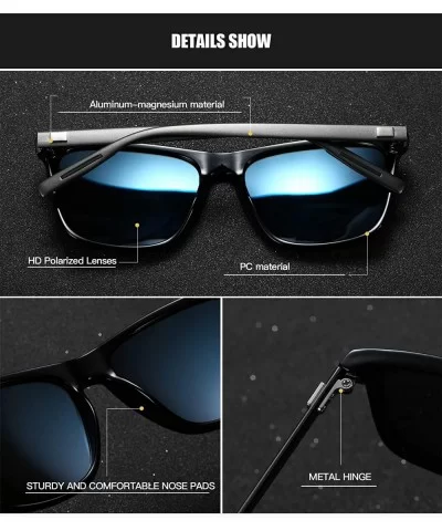 Men Women Polarized Sunglasses Aluminum Magnesium Alloy Driving Sun Glasses Shades Male 90083 - Grey Ice Blue - CQ18X2H69S7 $...