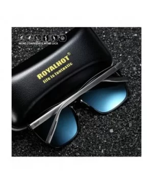 Men Women Polarized Sunglasses Aluminum Magnesium Alloy Driving Sun Glasses Shades Male 90083 - Grey Ice Blue - CQ18X2H69S7 $...