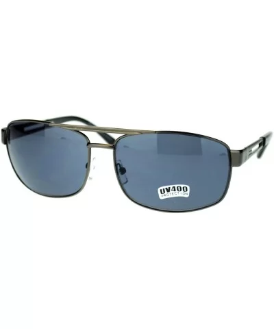 Mens Classic Fashion Sunglasses Metal Rectangular Navigators - Gun Metal - CH11OVBQCCB $5.34 Rectangular