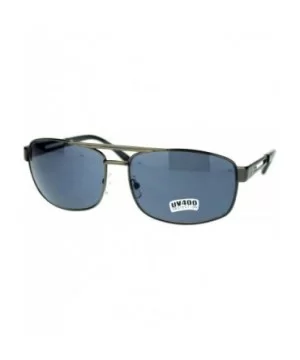 Mens Classic Fashion Sunglasses Metal Rectangular Navigators - Gun Metal - CH11OVBQCCB $5.34 Rectangular