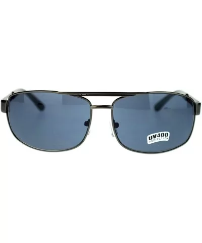 Mens Classic Fashion Sunglasses Metal Rectangular Navigators - Gun Metal - CH11OVBQCCB $5.34 Rectangular