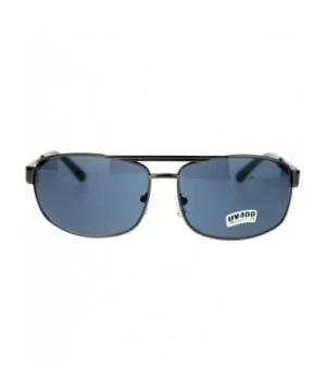 Mens Classic Fashion Sunglasses Metal Rectangular Navigators - Gun Metal - CH11OVBQCCB $5.34 Rectangular