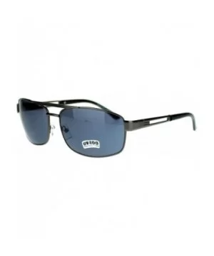 Mens Classic Fashion Sunglasses Metal Rectangular Navigators - Gun Metal - CH11OVBQCCB $5.34 Rectangular