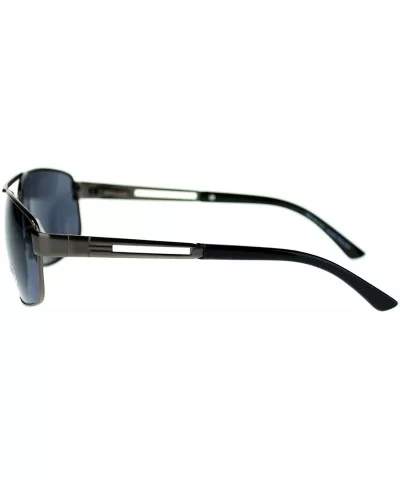 Mens Classic Fashion Sunglasses Metal Rectangular Navigators - Gun Metal - CH11OVBQCCB $5.34 Rectangular