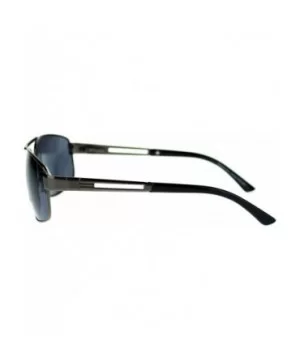 Mens Classic Fashion Sunglasses Metal Rectangular Navigators - Gun Metal - CH11OVBQCCB $5.34 Rectangular