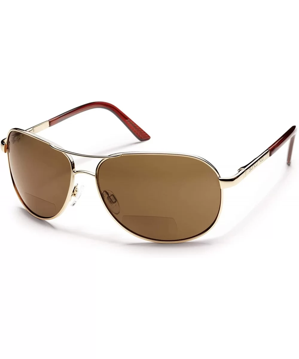 Optics Aviator Sunglasses - Gold / Polarized Brown - C411S86609F $30.55 Aviator