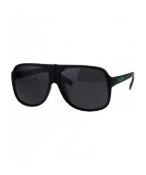 KUSH Sunglasses Mens Matte Black Square Racer Aviators UV 400 - Black Green - CQ184QI3RRK $6.58 Aviator