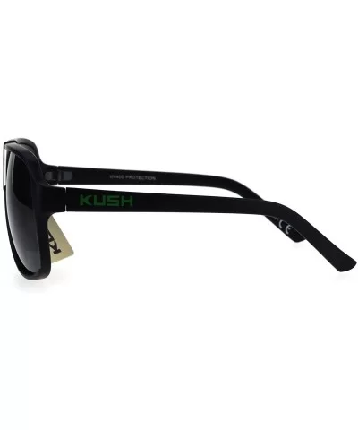 KUSH Sunglasses Mens Matte Black Square Racer Aviators UV 400 - Black Green - CQ184QI3RRK $6.58 Aviator