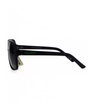 KUSH Sunglasses Mens Matte Black Square Racer Aviators UV 400 - Black Green - CQ184QI3RRK $6.58 Aviator