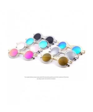 Fashion Women Round Sunglasses Twin-Beams Sunglasses Coating C07 Brown - C04 Red - CA18YKTEMKR $5.72 Aviator