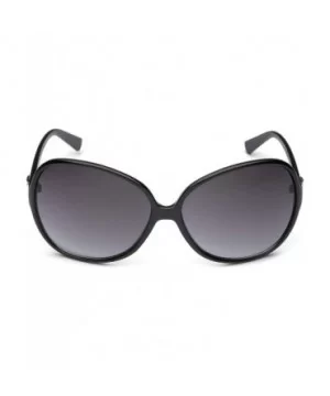 Oversized Frame Women's Round Butterfly Shape Sunglasses - Black - CJ1252TBL3F $6.95 Butterfly