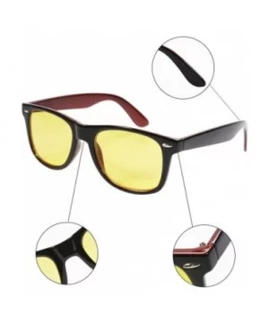 Classic Night Vision Sunglasses Night Driving Glasses Anti Glare Yellow Lens Cloudy/Rainy/Foggy - Black Red - CD18ZYN96C0 $5....