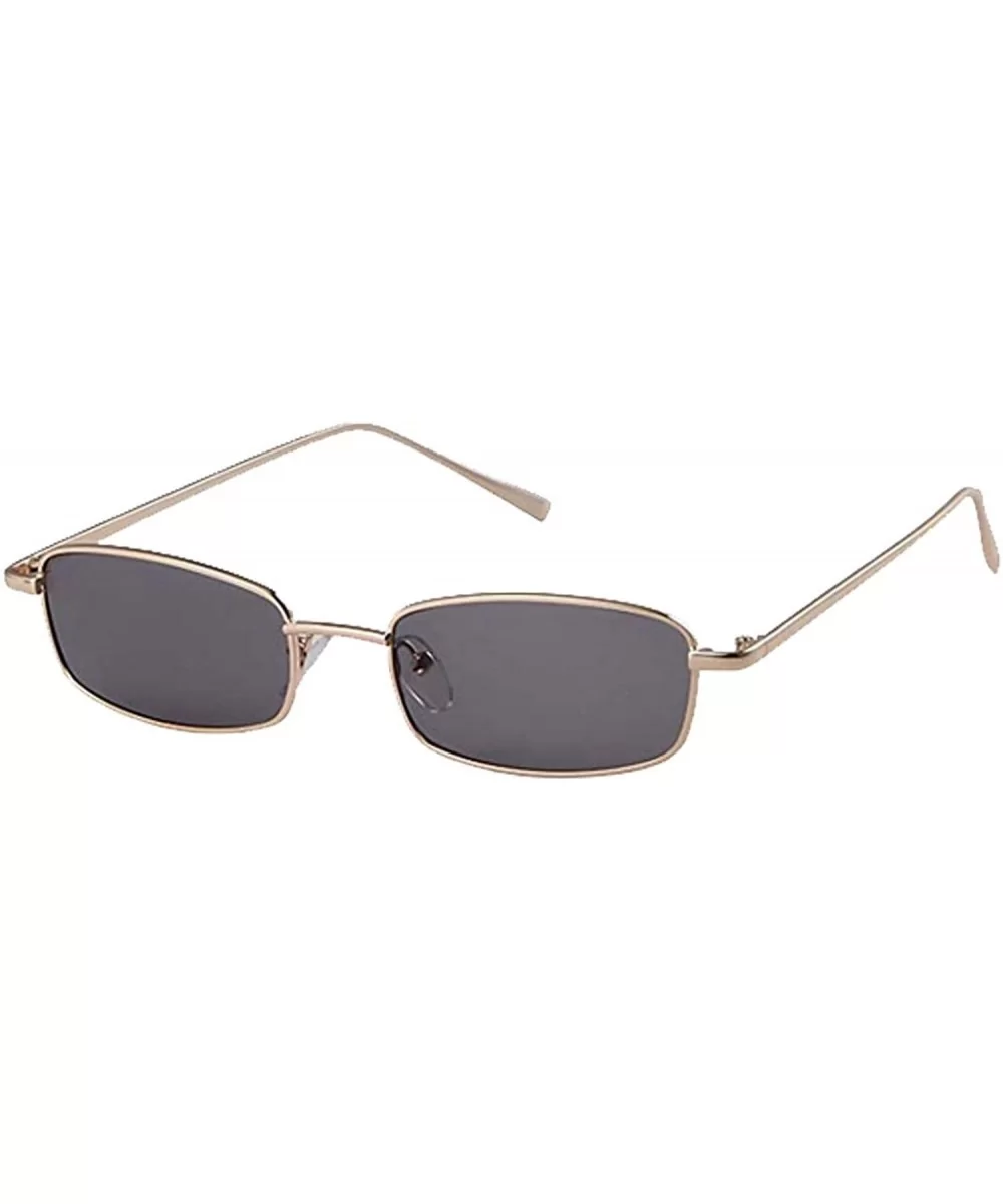 Vintage Sunglasses for Women Men Retro Rectangular Metal Frame Steampunk UV400 Lens - Grey Gold - C618W94R8O6 $7.64 Rectangular