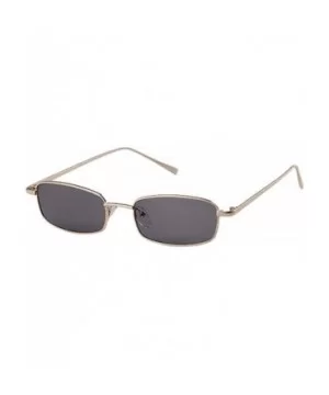 Vintage Sunglasses for Women Men Retro Rectangular Metal Frame Steampunk UV400 Lens - Grey Gold - C618W94R8O6 $7.64 Rectangular