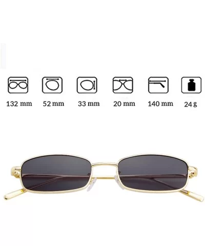 Vintage Sunglasses for Women Men Retro Rectangular Metal Frame Steampunk UV400 Lens - Grey Gold - C618W94R8O6 $7.64 Rectangular