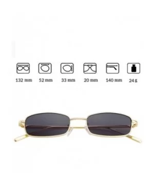 Vintage Sunglasses for Women Men Retro Rectangular Metal Frame Steampunk UV400 Lens - Grey Gold - C618W94R8O6 $7.64 Rectangular