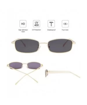 Vintage Sunglasses for Women Men Retro Rectangular Metal Frame Steampunk UV400 Lens - Grey Gold - C618W94R8O6 $7.64 Rectangular