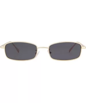 Vintage Sunglasses for Women Men Retro Rectangular Metal Frame Steampunk UV400 Lens - Grey Gold - C618W94R8O6 $7.64 Rectangular