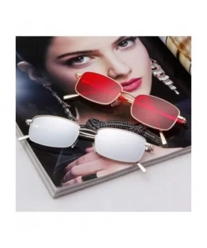 Vintage Sunglasses for Women Men Retro Rectangular Metal Frame Steampunk UV400 Lens - Grey Gold - C618W94R8O6 $7.64 Rectangular