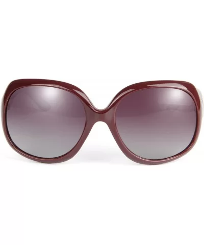 Fashion Vintage Simple Oversized Frame Women's Polarized Sunglasses lsp3113 - Red 1 - CD1237NXNLB $23.94 Round