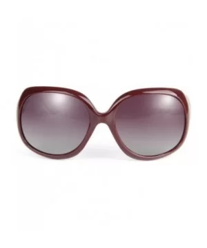 Fashion Vintage Simple Oversized Frame Women's Polarized Sunglasses lsp3113 - Red 1 - CD1237NXNLB $23.94 Round