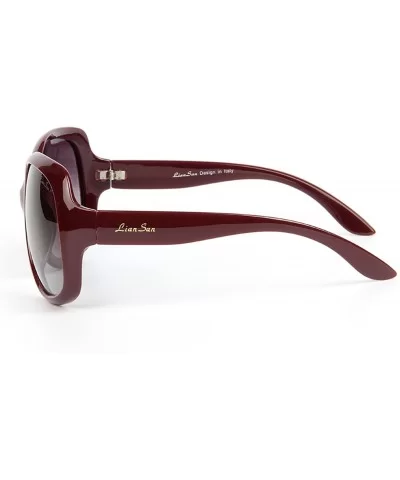 Fashion Vintage Simple Oversized Frame Women's Polarized Sunglasses lsp3113 - Red 1 - CD1237NXNLB $23.94 Round