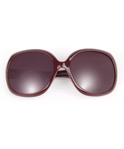 Fashion Vintage Simple Oversized Frame Women's Polarized Sunglasses lsp3113 - Red 1 - CD1237NXNLB $23.94 Round