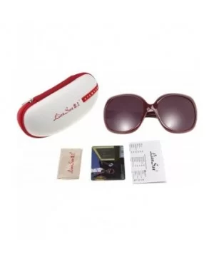 Fashion Vintage Simple Oversized Frame Women's Polarized Sunglasses lsp3113 - Red 1 - CD1237NXNLB $23.94 Round