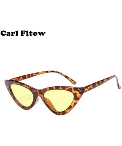 2019 New Cute Sexy Retro Cat Eye Sunglasses Women Black White Triangle Blue - Tea - CV18YZWMS4M $7.02 Oversized