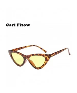 2019 New Cute Sexy Retro Cat Eye Sunglasses Women Black White Triangle Blue - Tea - CV18YZWMS4M $7.02 Oversized