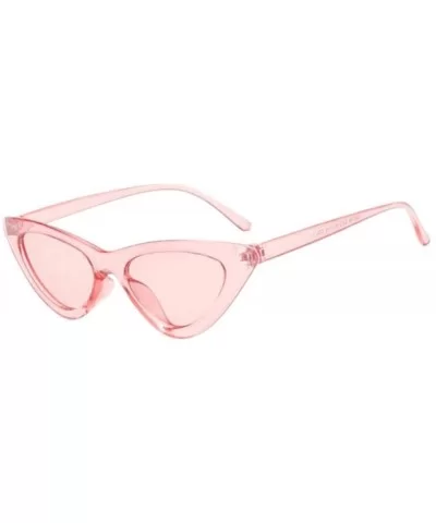 2019 New Cute Sexy Retro Cat Eye Sunglasses Women Black White Triangle Blue - Tea - CV18YZWMS4M $7.02 Oversized