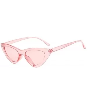 2019 New Cute Sexy Retro Cat Eye Sunglasses Women Black White Triangle Blue - Tea - CV18YZWMS4M $7.02 Oversized