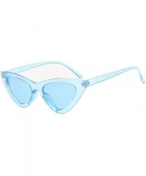 2019 New Cute Sexy Retro Cat Eye Sunglasses Women Black White Triangle Blue - Tea - CV18YZWMS4M $7.02 Oversized