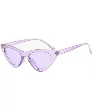 2019 New Cute Sexy Retro Cat Eye Sunglasses Women Black White Triangle Blue - Tea - CV18YZWMS4M $7.02 Oversized