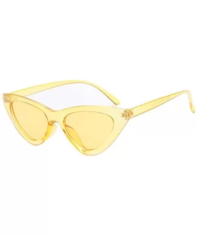 2019 New Cute Sexy Retro Cat Eye Sunglasses Women Black White Triangle Blue - Tea - CV18YZWMS4M $7.02 Oversized