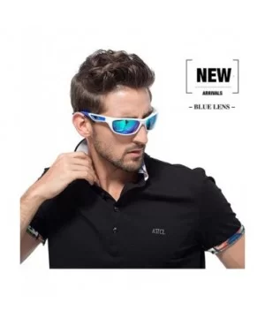 Men's sunglasses polarized sports driving golf running ultra-light frame-blue - CT198NDMW2D $22.00 Sport