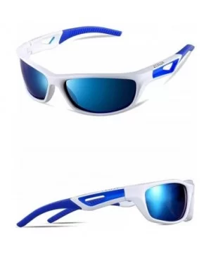 Men's sunglasses polarized sports driving golf running ultra-light frame-blue - CT198NDMW2D $22.00 Sport