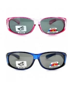 2 Extra Small Polarized Fit Over Sunglasses Wear Over Eyeglasses - Pink / Blue - CN12LMD5NH5 $24.39 Oval