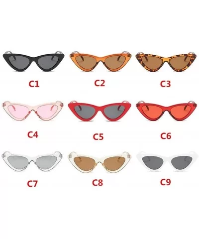 2020 Fashion Sunglasses Woman Vintage Retro Triangular Cat Eye Glasses Transparent Ocean Uv400 (Color C8) - C8 - CI199G57UZW ...