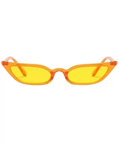 Women Vintage Cat Eye Sunglasses Retro Small Frame UV400 Eyewear Fashion Ladies (Yellow) - Yellow - CE195NK4IGL $4.83 Rectang...