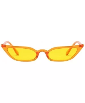 Women Vintage Cat Eye Sunglasses Retro Small Frame UV400 Eyewear Fashion Ladies (Yellow) - Yellow - CE195NK4IGL $4.83 Rectang...