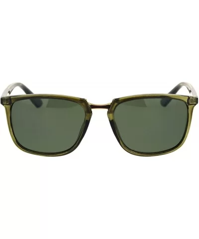 Mens Polarized Lens Sunglasses Designer Fashion Square Frame UV Block - Olive Gold (Green) - CP18TWXM2S8 $10.74 Square