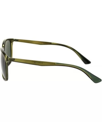 Mens Polarized Lens Sunglasses Designer Fashion Square Frame UV Block - Olive Gold (Green) - CP18TWXM2S8 $10.74 Square