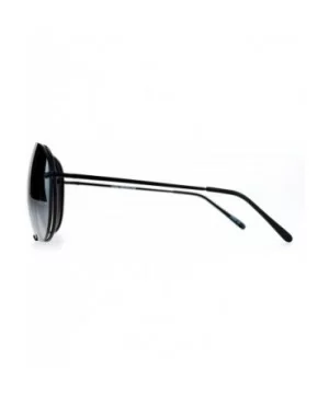 Rimless Retro Vintage Style Oversize Mirror Lens Pilot Sunglasses - Black Mirror - CZ12MA83E22 $11.78 Rimless