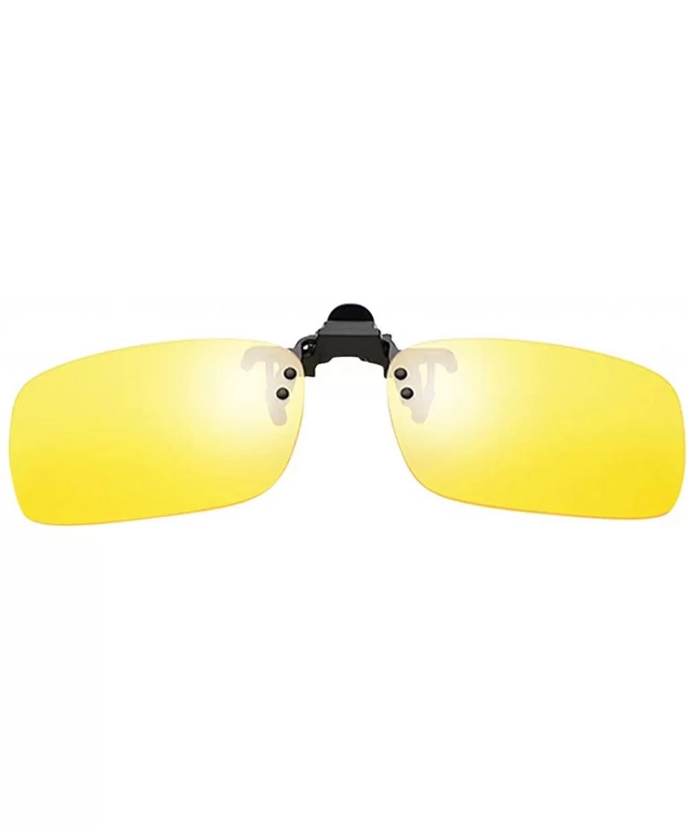 Polarized Clip-on Sunglasses Anti-Glare Driving Glasses for Prescription Glasses Fashion Sun Glasses - Yellow - CJ196IY8T54 $...