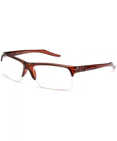 Newbee Fashion-"Slim Rivera" Half Frame Spring Temple Reading Glasses - Brown - CG127DQ529J $7.19 Square