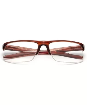 Newbee Fashion-"Slim Rivera" Half Frame Spring Temple Reading Glasses - Brown - CG127DQ529J $7.19 Square